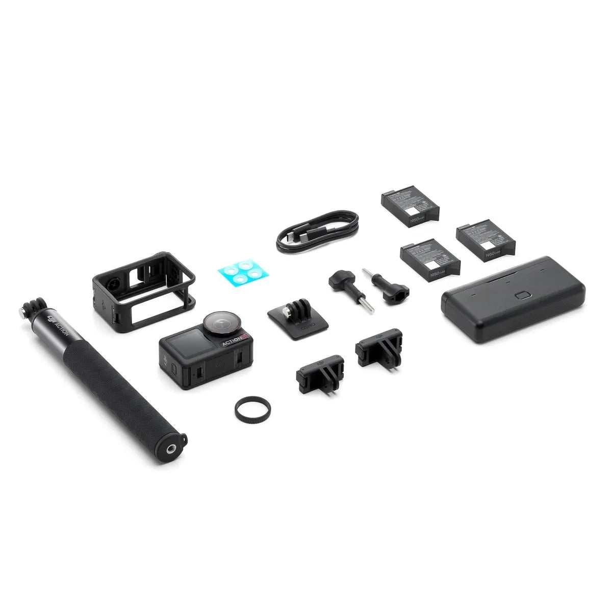 Set accesorii pentru cameră: suport, cabluri, baterii și elemente de montaj