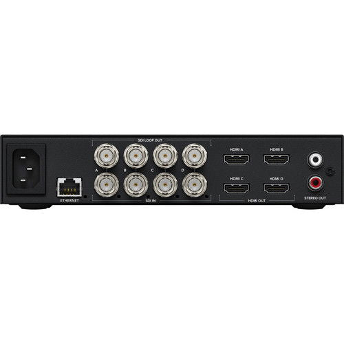 Teranex Mini SDI to HDMI 8K converter rear panel with Ethernet, SDI and HDMI ports