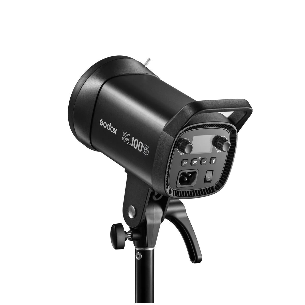 Lampă LED Godox cu panou de conectare și butoane pe lateral