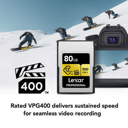 Card CFexpress Type A 80GB, 900 MB/s citire, VPG400 pentru înregistrare video