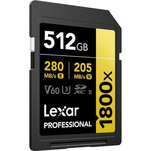Lexar SDXC Pro 1800x U3 UHS-II R280/W210 (V60) 512GB