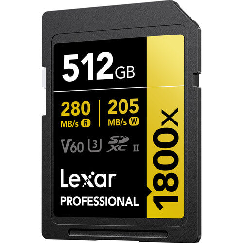 Lexar SDXC Pro 1800x U3 UHS-II R280/W210 (V60) 512GB
