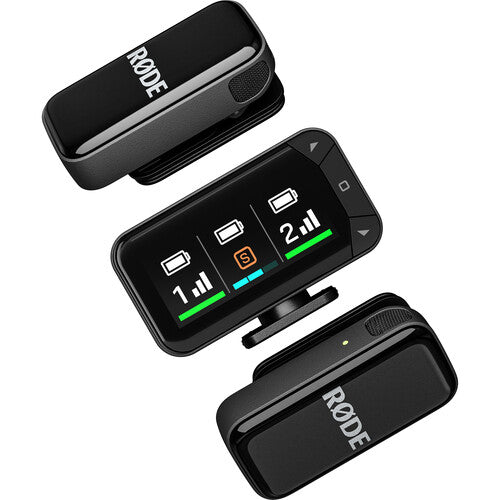 Kit microfon wireless RØDE, transmițător cu ecran color și 2 receptoare