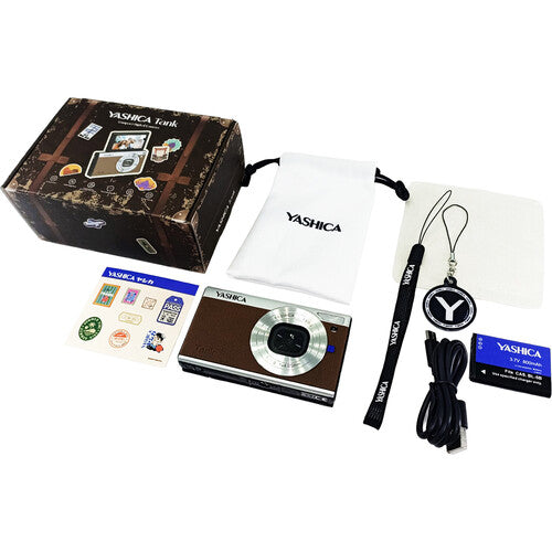 Yashica Tank aparat foto compact, ecran rabatabil 3", 4K 30 fps, maro