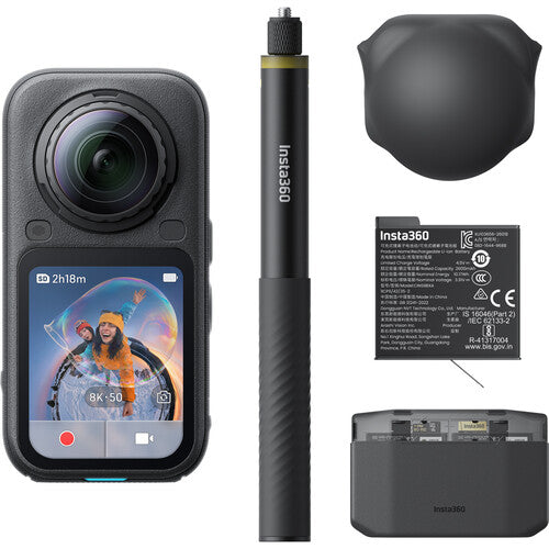 Insta360 X6 Essentials Bundle cameră video 360, 8K50, 2 acumulatori, negru