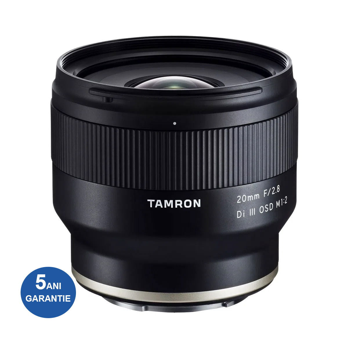 20mm F2.8 Di III OSD lens front, ridged focus ring and front glass element