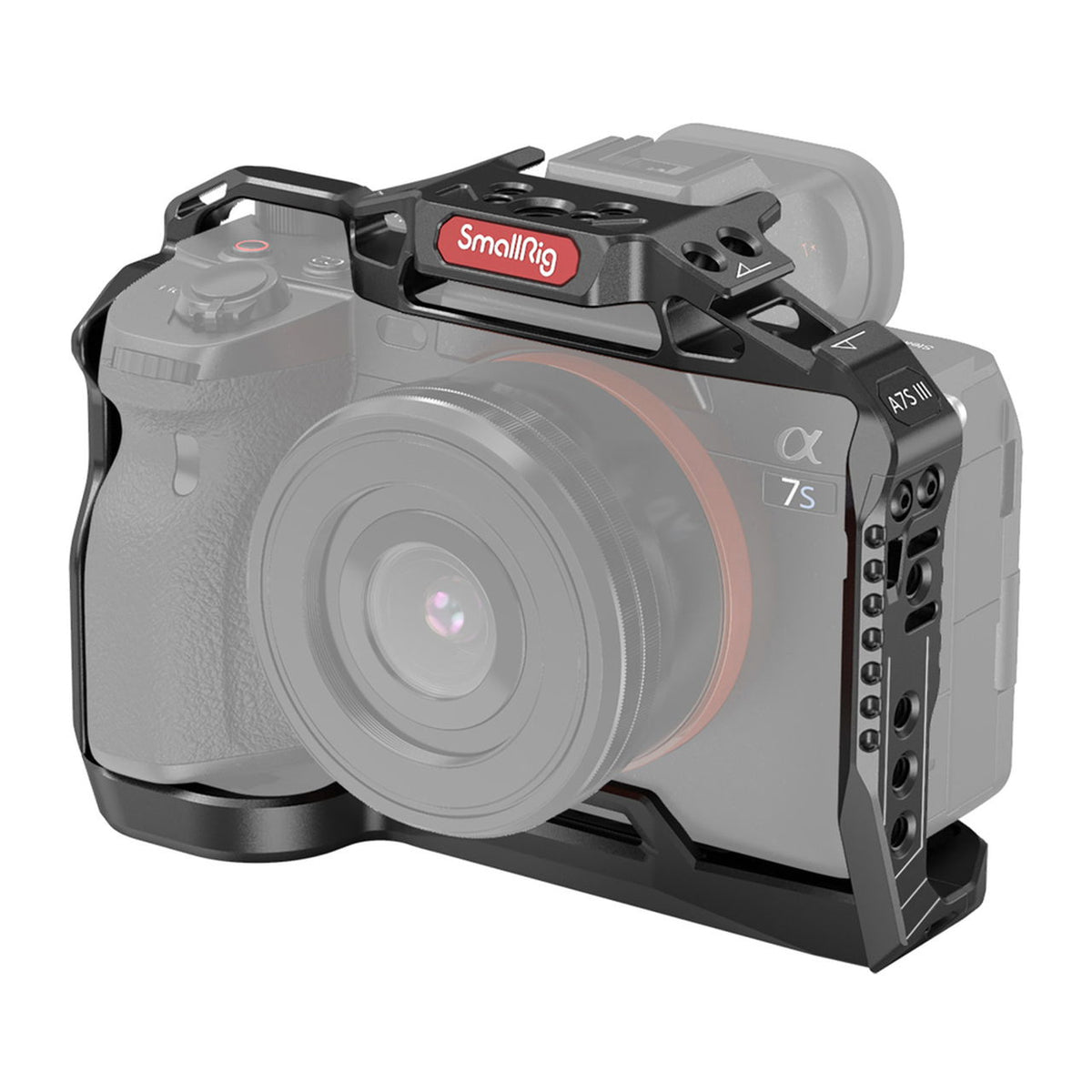 Cușcă SmallRig pentru Sony Alpha 7S III, montată pe aparat foto cu mâner lateral