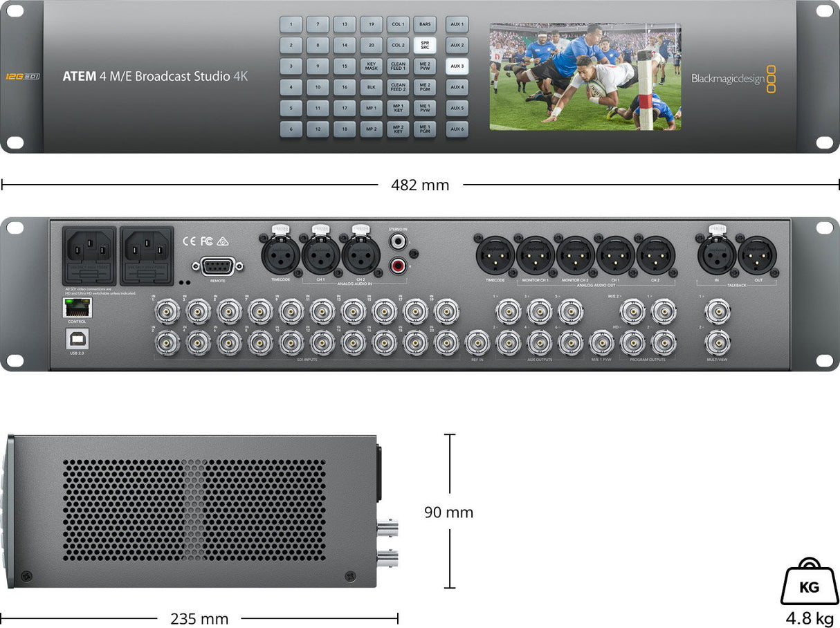Blackmagic Design ATEM 4 M/E Broadcast Studio Switcher 4K - View 3