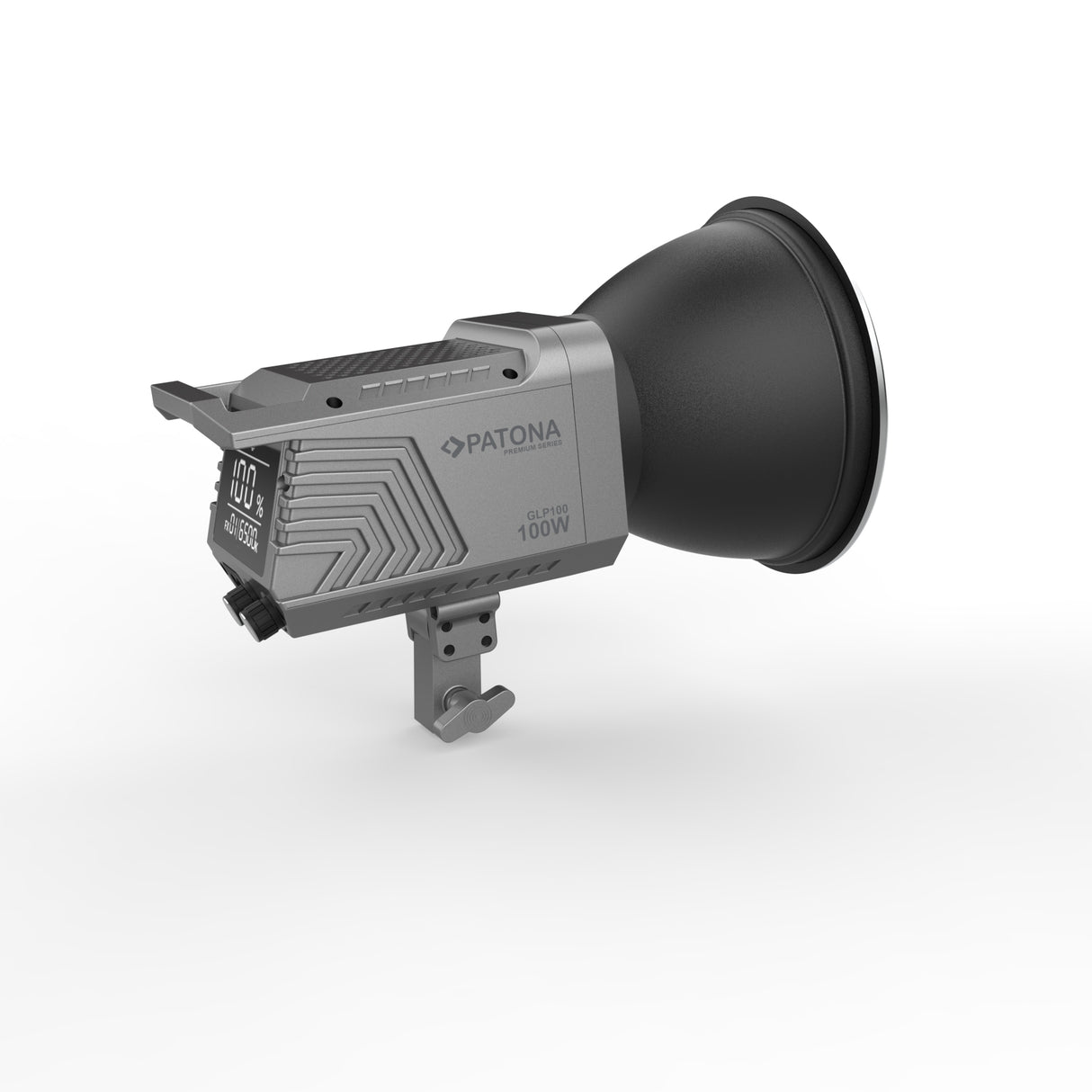 Lampa LED Patona GLP100, corp gri și negru cu suport de montaj