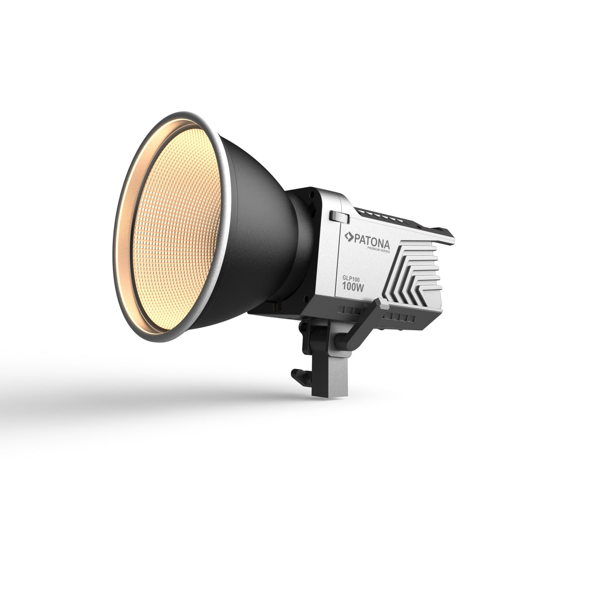 Lampa LED Patona GLP100, lumină caldă galben-aurie la deschidere, reflector argintiu