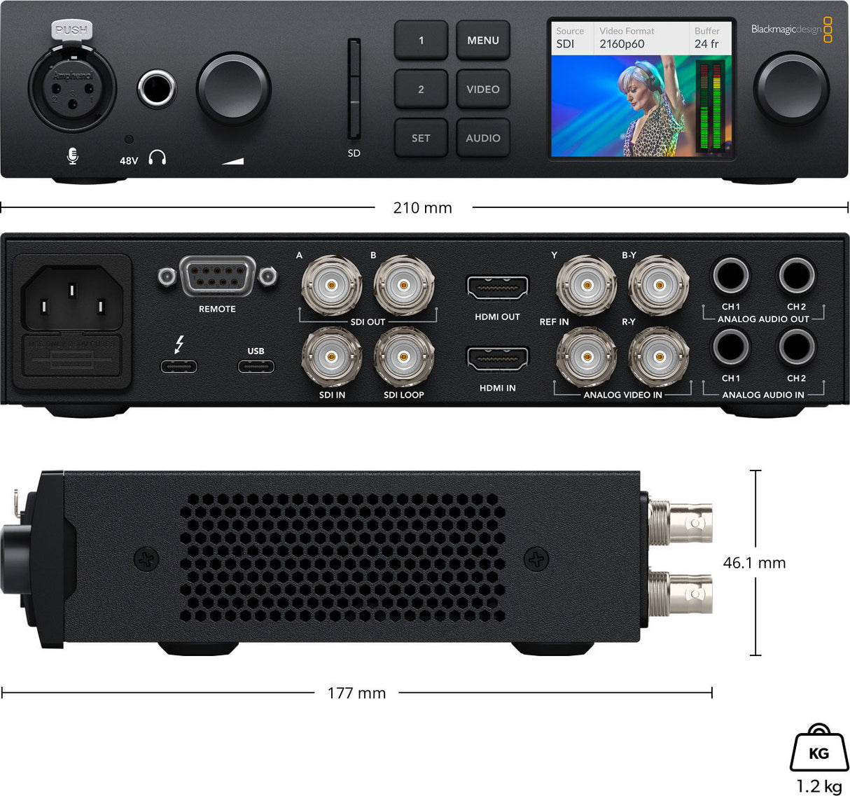 Blackmagic Design UltraStudio 4K Mini Thunderbolt 3 unitate captura si playback - View 3