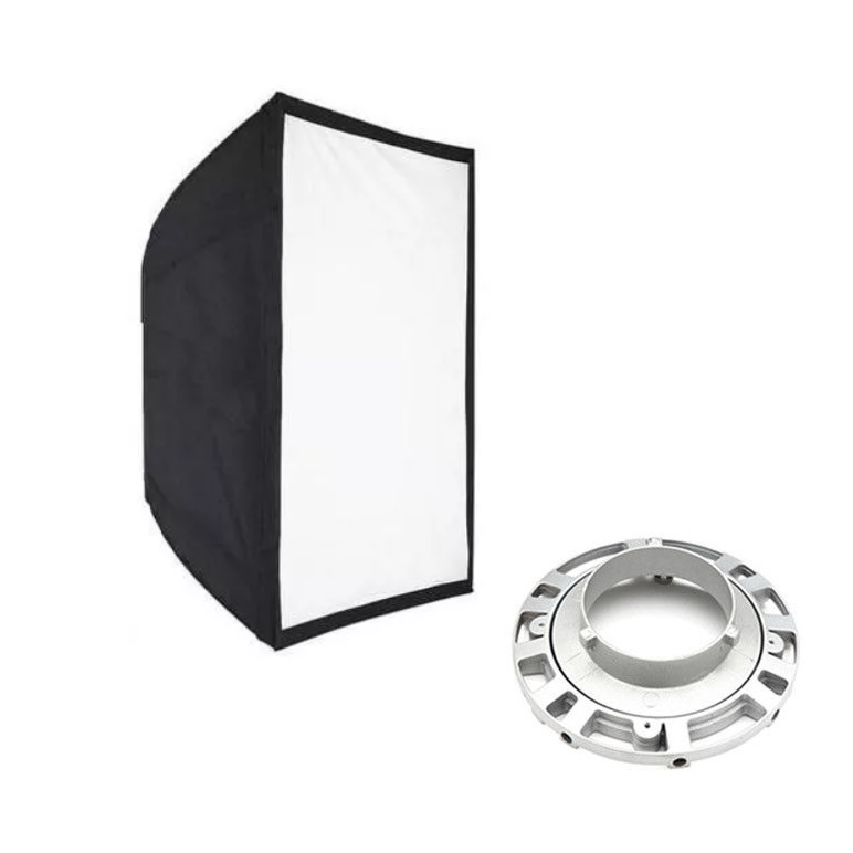 Softbox 60x90 cm cu montură Bowens, exterior negru, interior alb, tip cutie