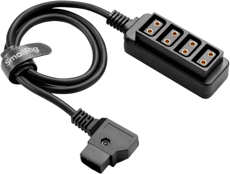 Cablu D-TAP 1-4, bloc cu 4 ieșiri și conector de alimentare, capete negre