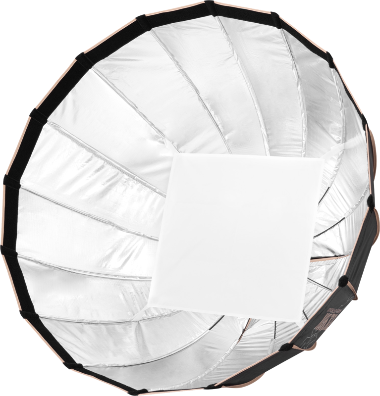 Parabolic softbox 90cm with white diffuser panel and silver inner reflector