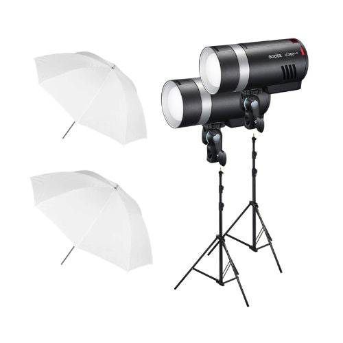 Kit Blit evenimente: Godox AD300Pro II x2 + stative si umbrele