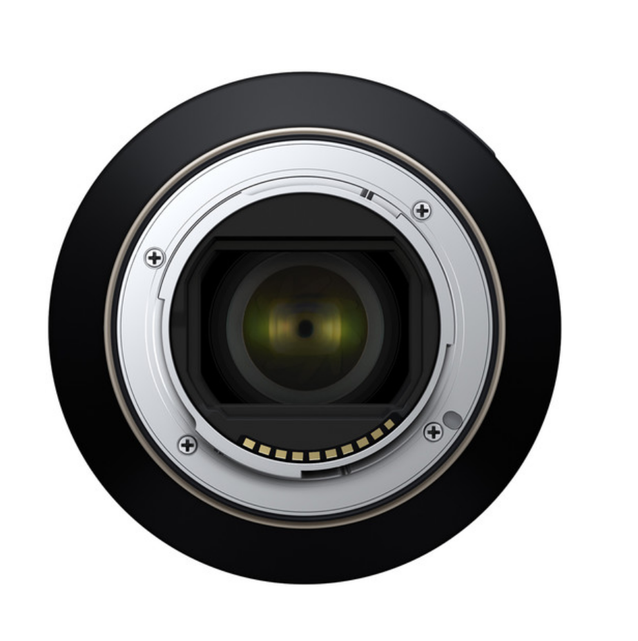 Rear lens mount area of black 70-180mm lens, glass elements visible