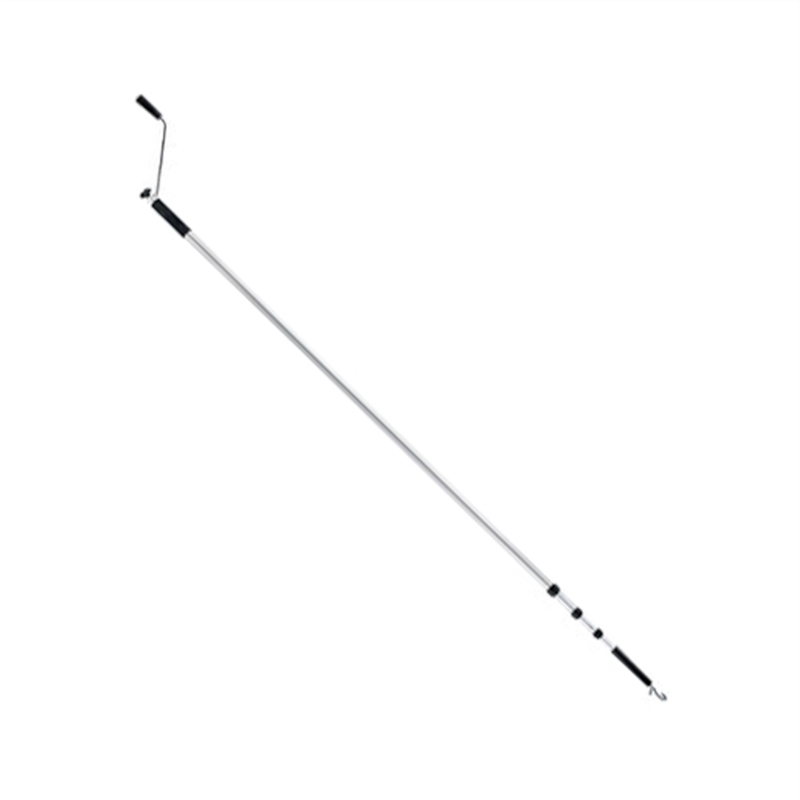 Telescopic operating arm with hook, 6.5 m, white shaft with black end sections