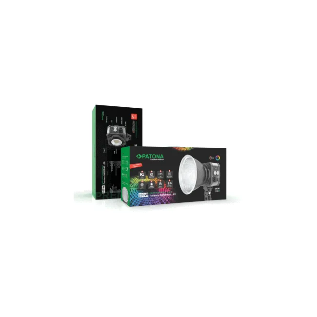 Set lumină video LED pe ambalaj, reflector rotund și carcasă neagră