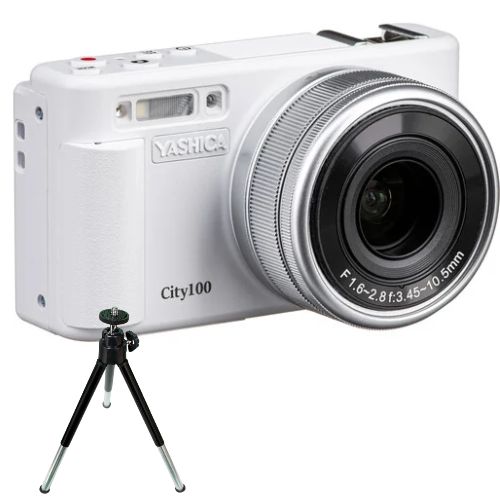 Yashica City 100 aparat foto compact, zoom optic 3x, 13 MP, alb