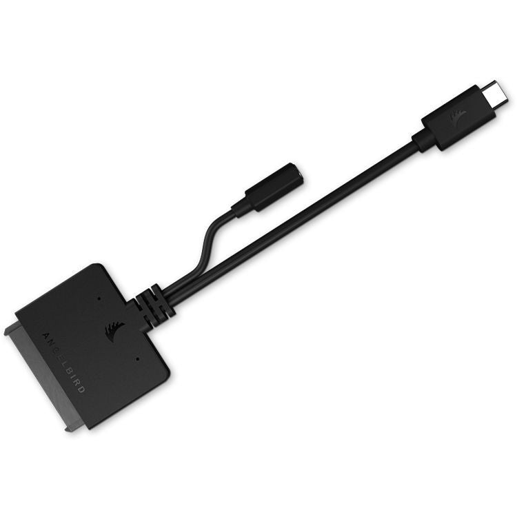 Black USB-C to SATA adapter cable with Type-C plug and SATA connector