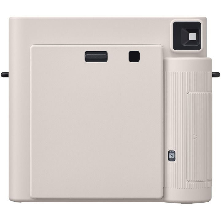 Chalk white Instax SQ1 instant camera back with battery door and buttons