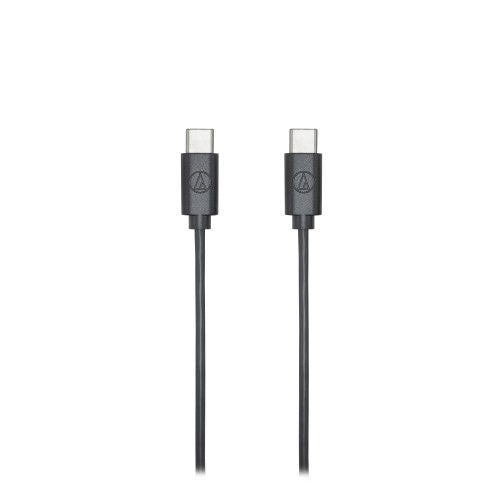 USB cable with USB-C connectors and black cord
