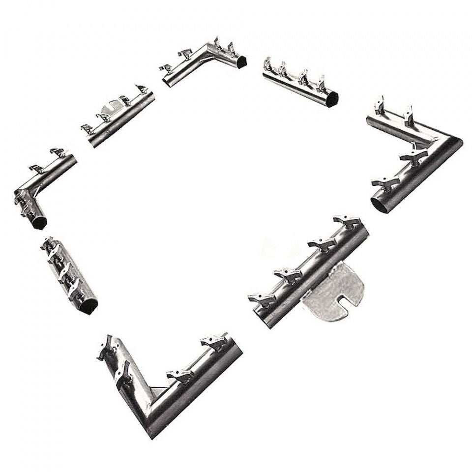 Modular frame kit with metal support bars and corner brackets