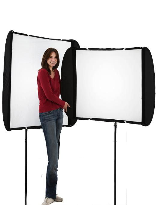 Softbox ajustabil Lastolite Ezybox cu cadru negru și difuzor alb, deschis