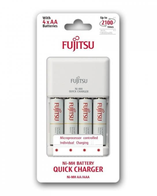 Fujitsu Set Incarcator rapid cu 4 Acumulatori AA 1900 mAh - View 1