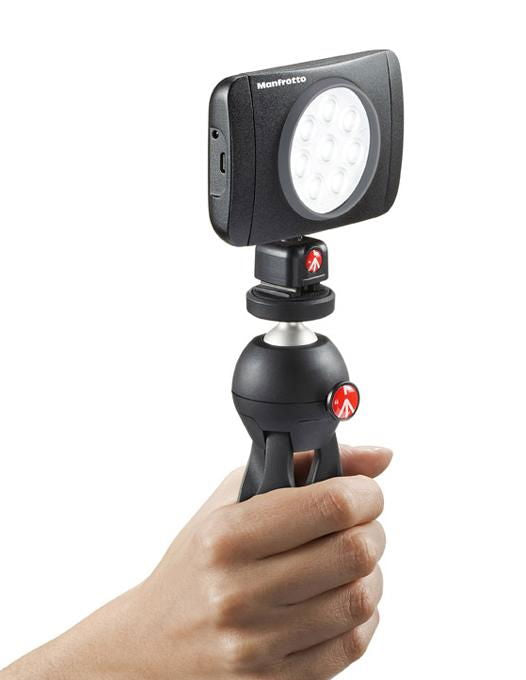 Lampa video LED Manfrotto cu lumină albă, pe trepied mic