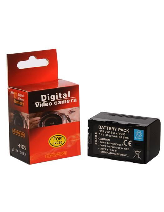 Digital video camera lithium-ion battery pack for JVC50, with retail packaging