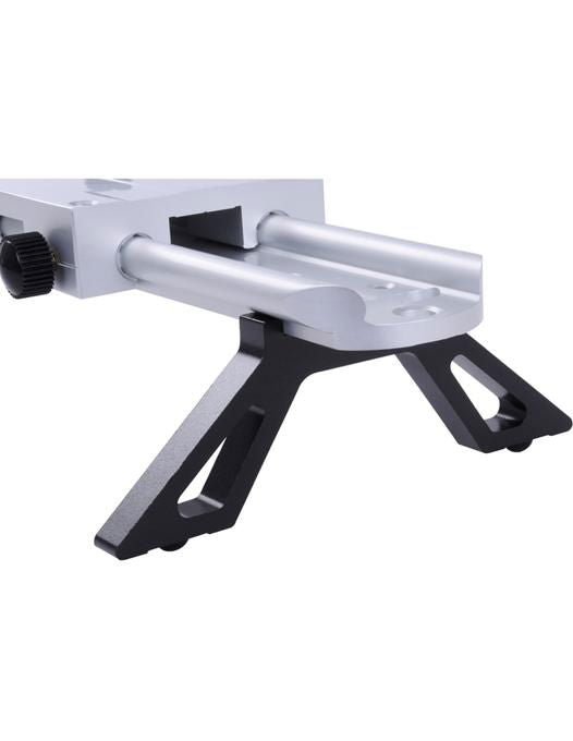 0.60m video slider with silver rail and black support feet