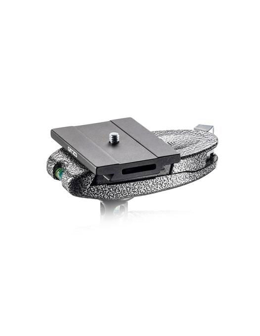 Quick release adapter with mounting screw, textured base, dark gray magnesium plate