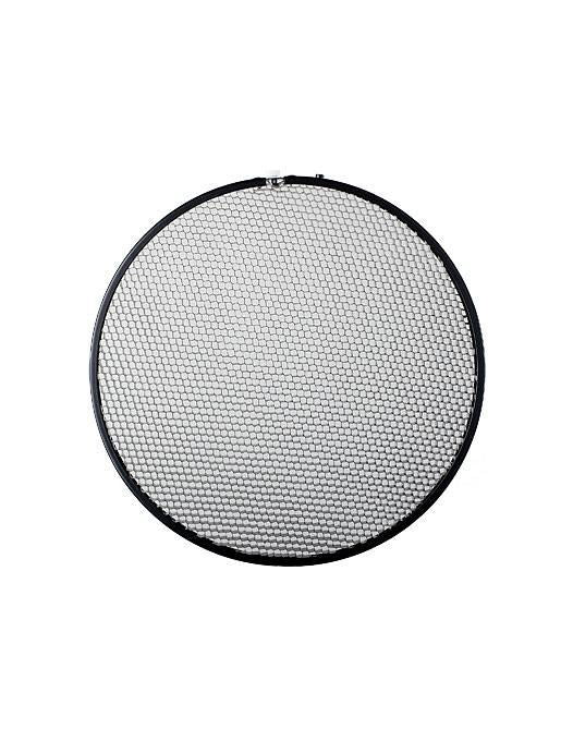 17 cm round honeycomb grid with black rim and metal clamp loop
