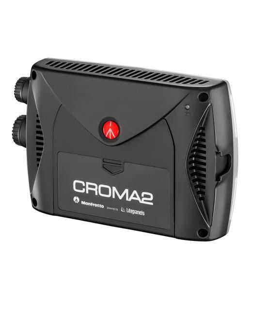 Lampă video LED bicolor, carcasă neagră și buton roșu Croma2
