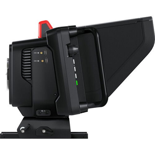 Studio camera side with ports, ventilation vents, and adjustable mounting base