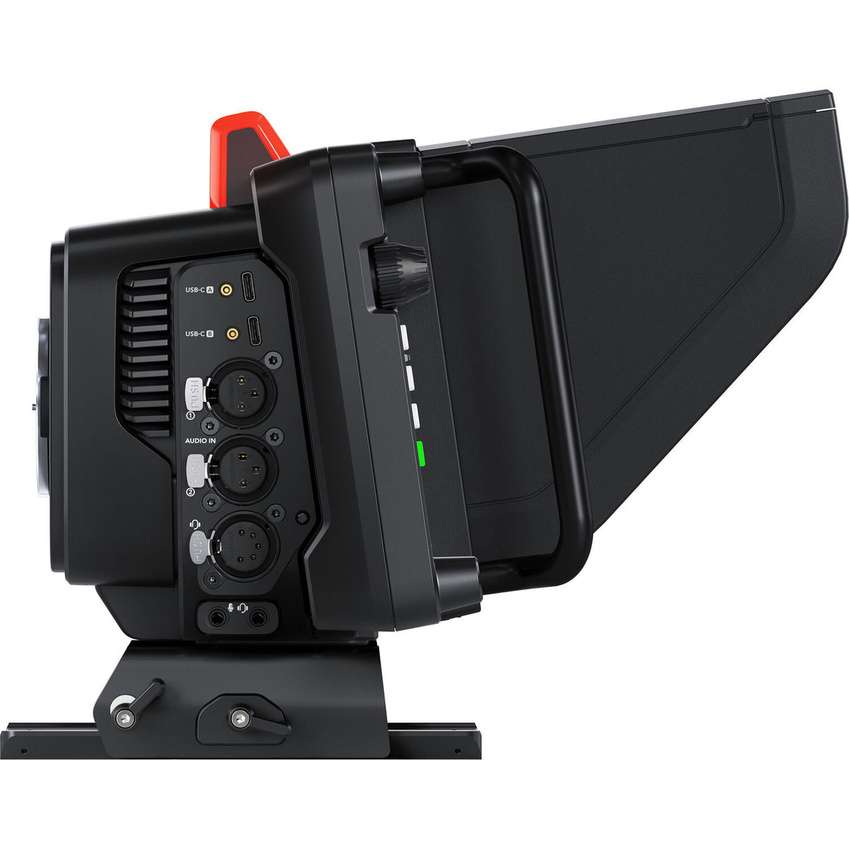 Studio Camera 4K Pro G2 rear I/O panel with USB-C and audio input ports