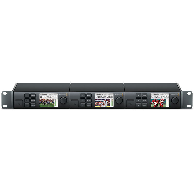 Teranex Mini support rack unit, front panel with buttons and display windows