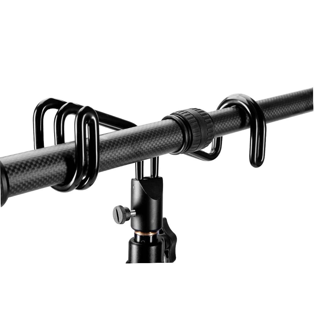 Carbon-fiber boom pole clamp end with U-frame bracket and tightening knob
