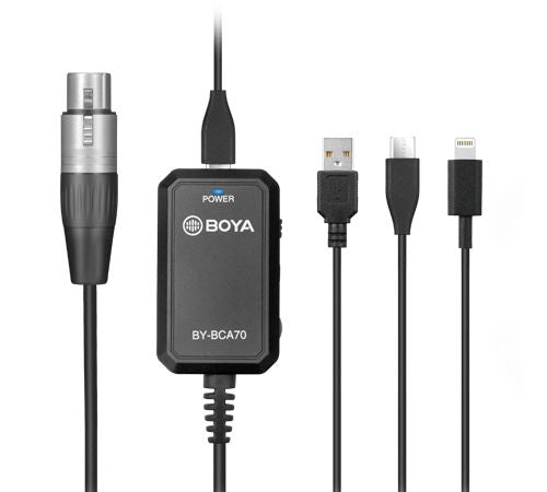 Adaptor audio BOYA BY-BCA70, cablu cu conectori pentru dispozitive mobile
