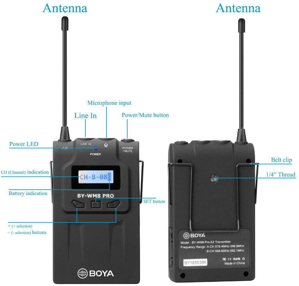 Boya BY-WM8 Pro K1 Kit lavaliera wireless UHF - View 3