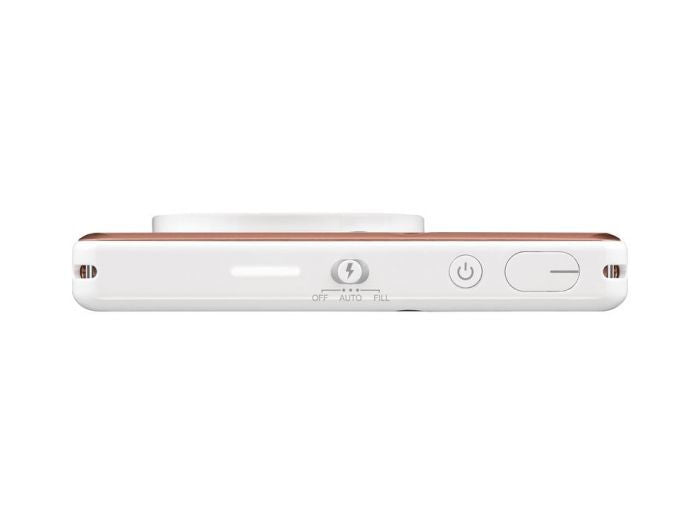 Zoemini S2 side controls with power and auto buttons, rose gold trim