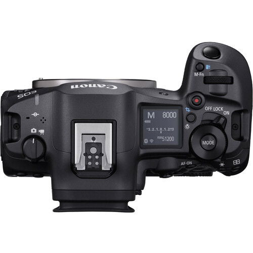 EOS R5 Mark II mirrorless camera kit, top view with mode dial and control switches