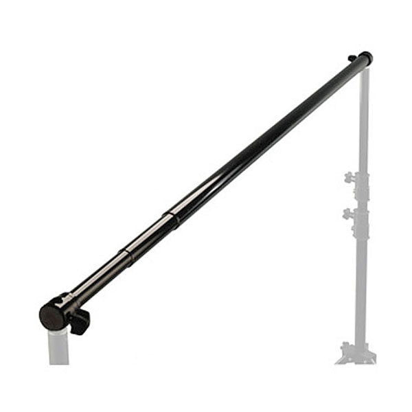 Bară telescopică neagră pentru prindere fundaluri, cu cleme pe suporturi