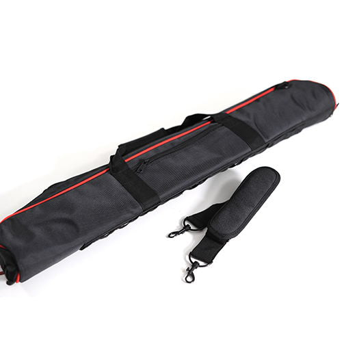 76 cm tripod bag cover, black with red trim and carry strap, padded long case