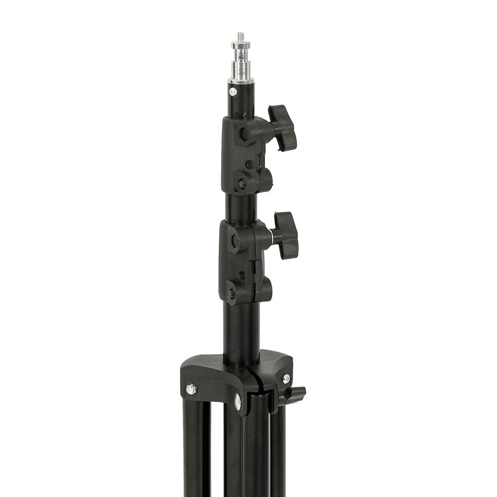 Light stand LS-3 close-up of pole locks and adjustable knob handles