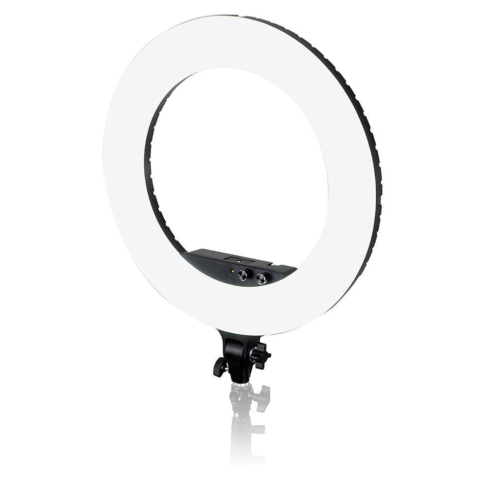45cm LED ring light with white outer ring and black control panel, PRO model