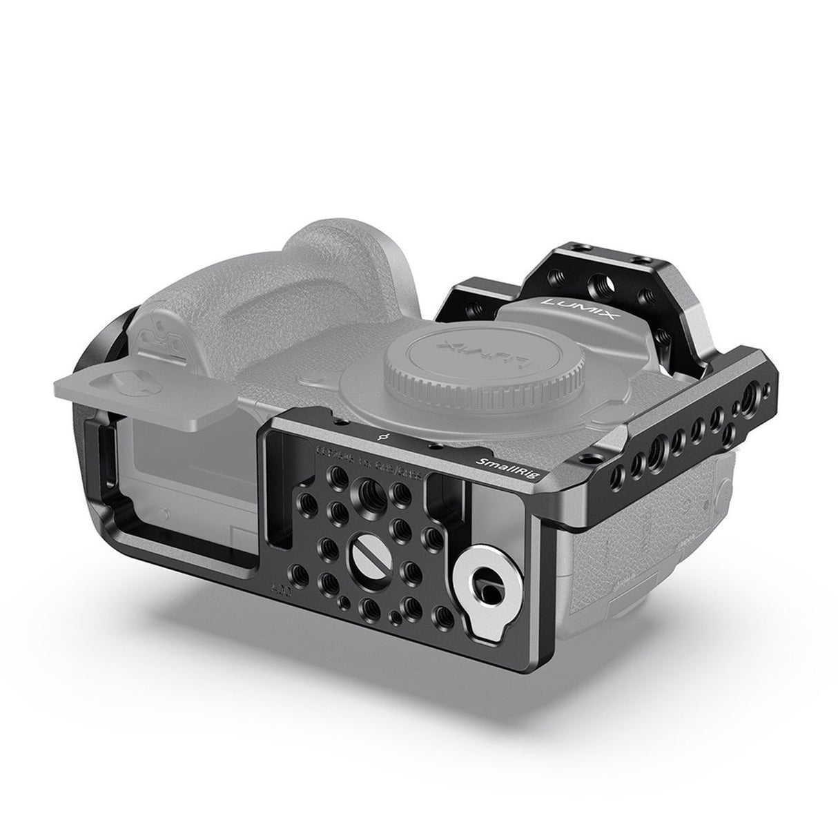 Colivie pentru Panasonic GH5/GH5S, vedere laterală cu panou cu găuri