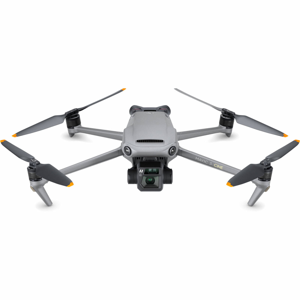 Grey Mavic 3 Cine drone with four propellers and front camera gimbal