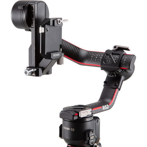Montură verticală pentru gimbal RS2, braț extensibil, neagră cu dungi roșii